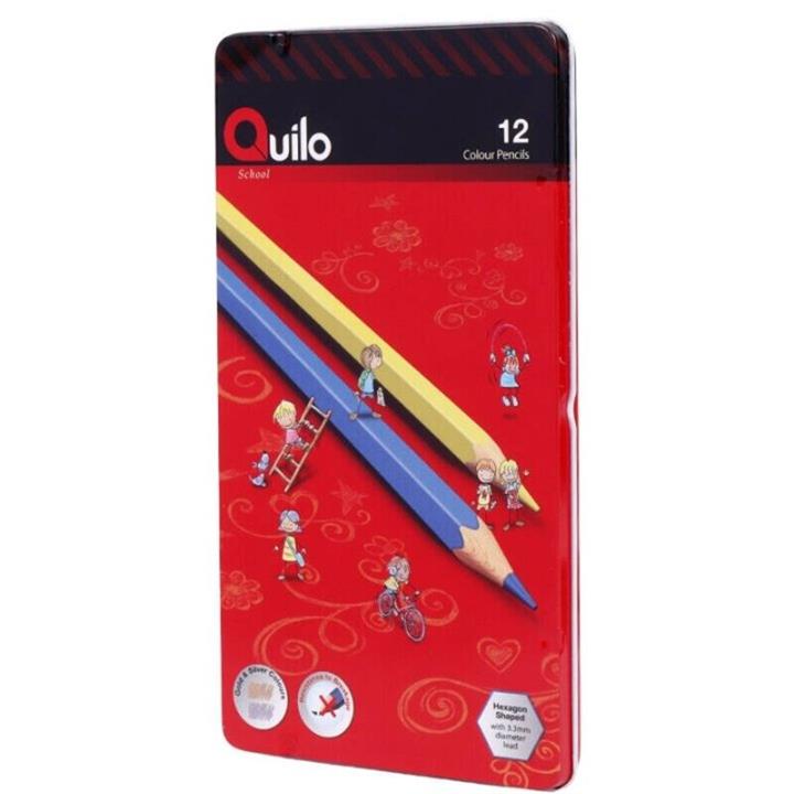 مداد رنگی 12 رنگ کوییلو Quiloمدادرنگی 12 رنگ کوییلو پک فلزی